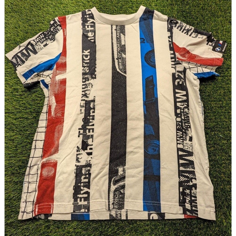 Puma BMW M Motorsport Striped Tee Graphic T-Shirt size Large